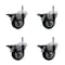 Service Caster 3.5'' Black Poly Swivel 7/16'' Grip Ring Stem Caster Set with Brake, 4PK SCC-GR20S3514-PPUB-BLK-PLB-716138-4 - alternate 1